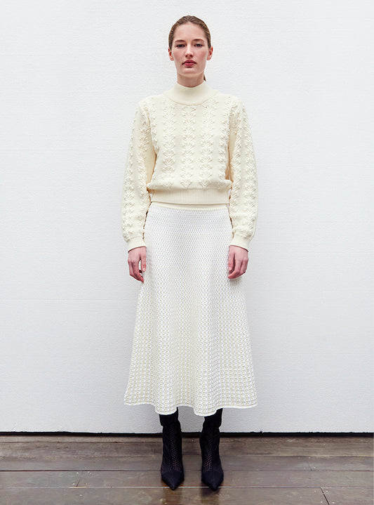 floral pattern knit sweater