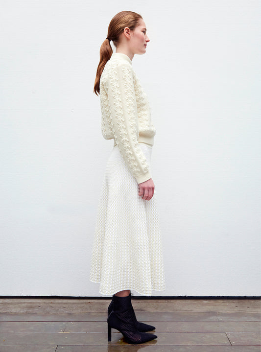 floral pattern knit sweater
