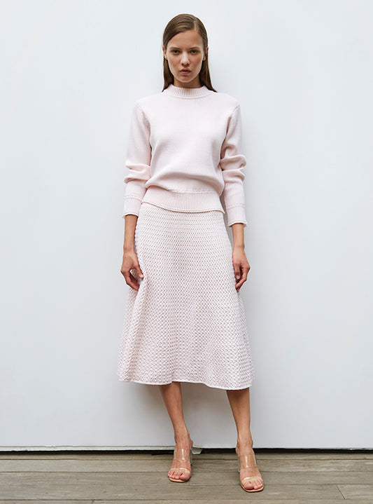 molli smocked knit mid-length skirt