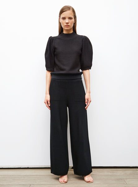 Pants in silky knit Licorice | Molli