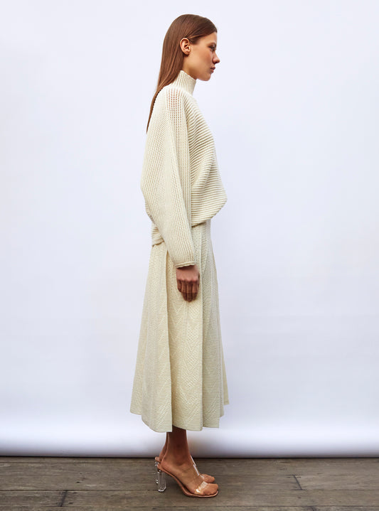 fine skirt in wool knit