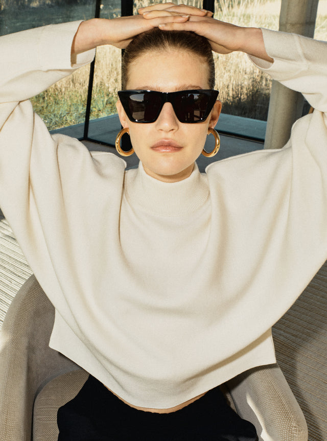 wide couture knit top - Image principale