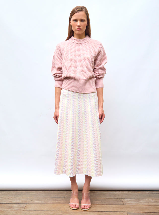 reversible skirt with fine herringbones - Image principale