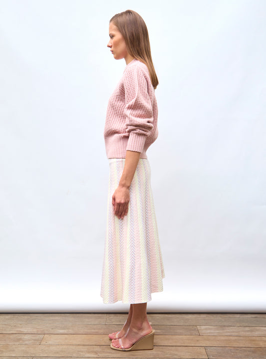 fine sweater in waffled knit