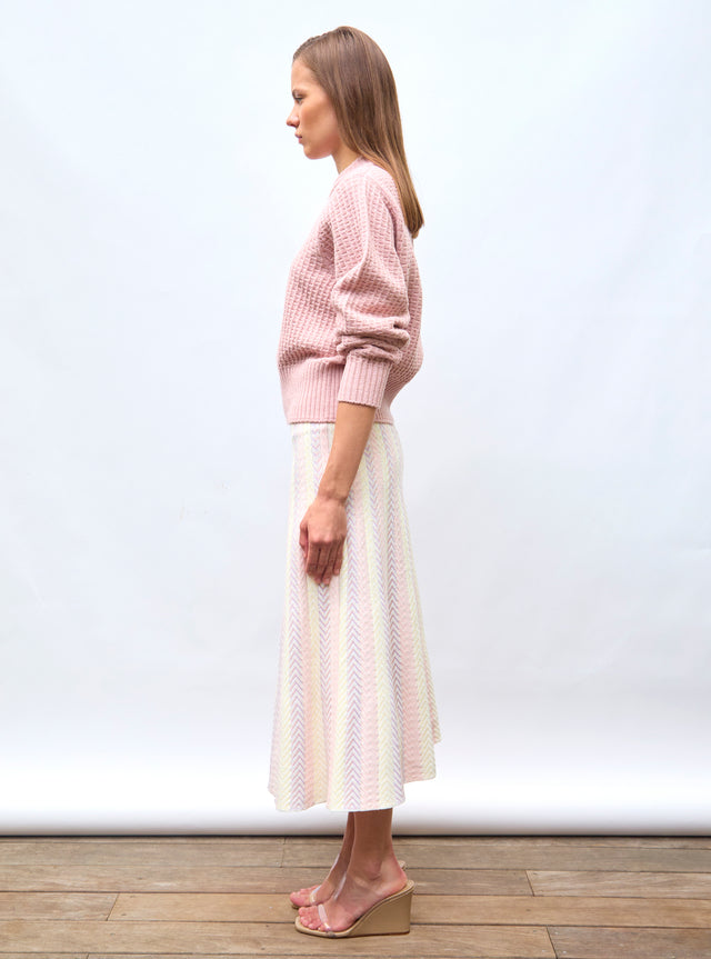 fine sweater in waffled knit - Image principale