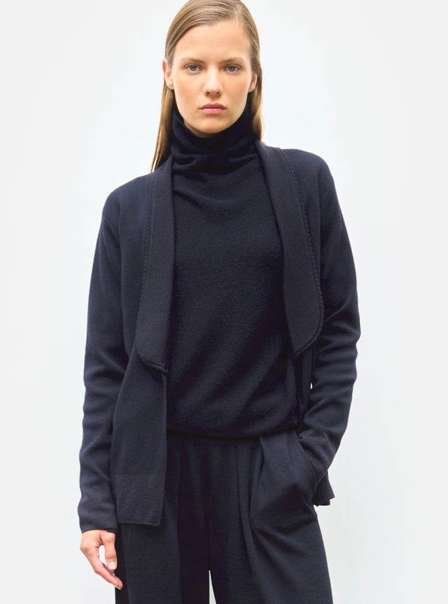 knit jacket with mini rick rack trim - Image principale