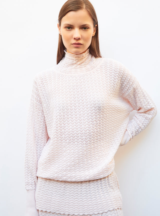 top maille pointelle col montant - Image principale
