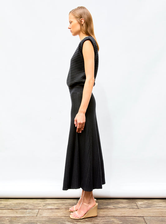 long jewel-knit skirt
