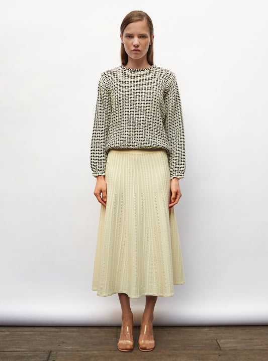 top maille tweedée col rond