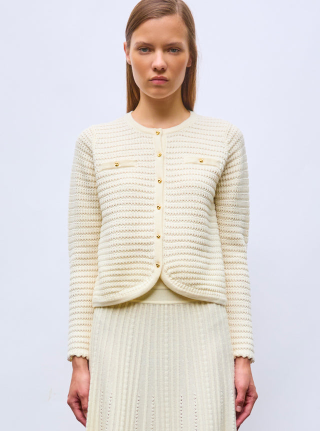slim jacket in couture knit - Image principale