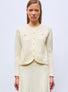 Tops de luxe femme - Veste maille gaufrée Naturel 
