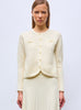Tops de luxe femme - Veste maille gaufrée Naturel 