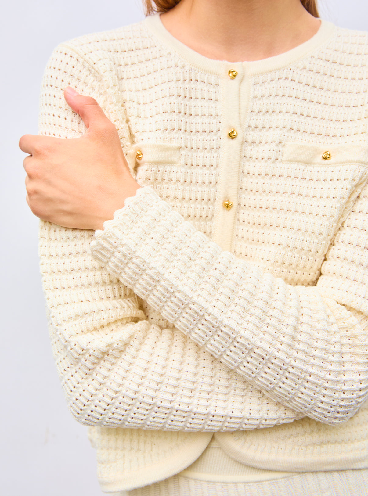 Veste maille gaufrée Naturel - Molli