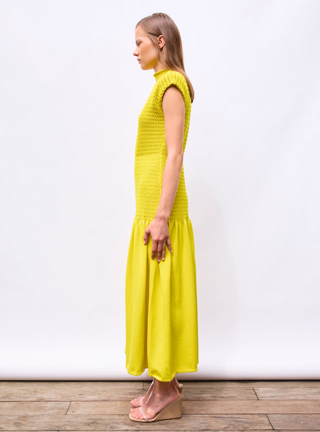 robe longue maille smockée - Image principale