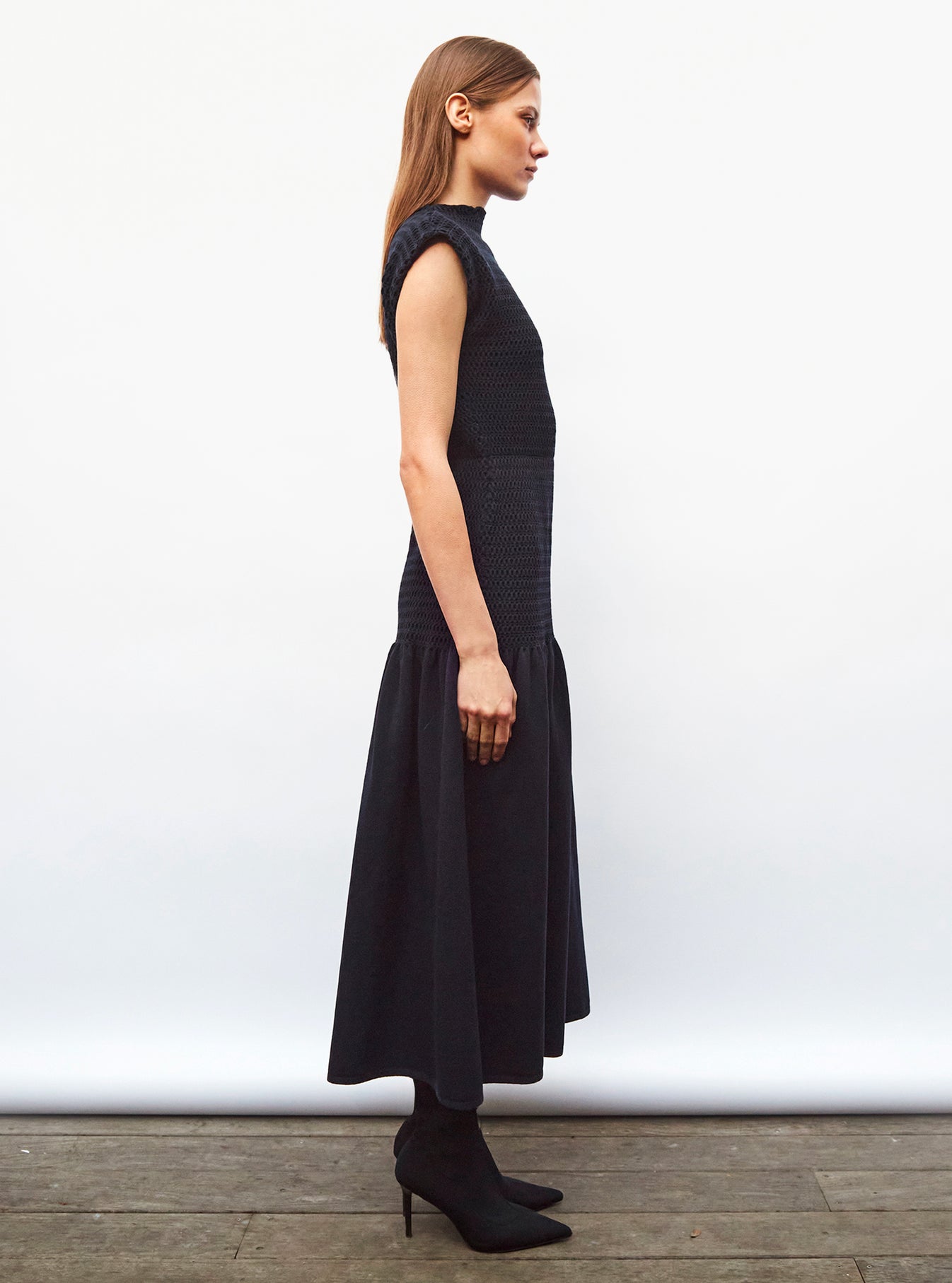 robe longue maille smockée nuit | Molli