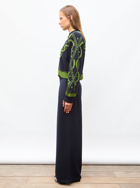 jacquard knit sweater