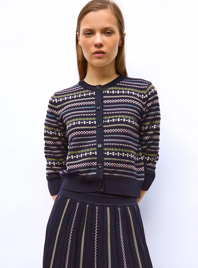 cardigan with mini fair-isle motifs - Image principale