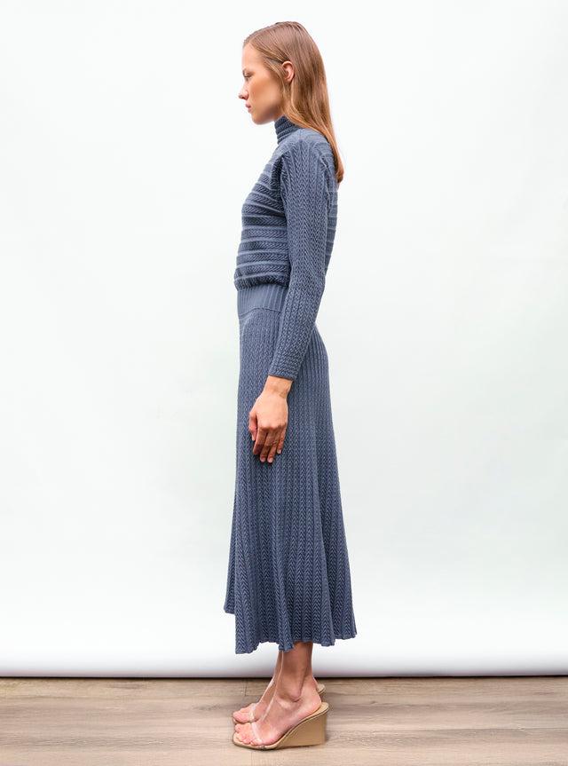 robe longue maille plissée - Image principale