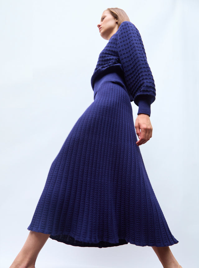 pleated knit flowing skirt - Image principale