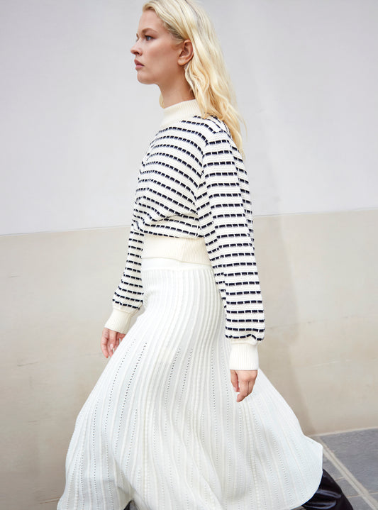 sailor shirt with blouson sleeves
