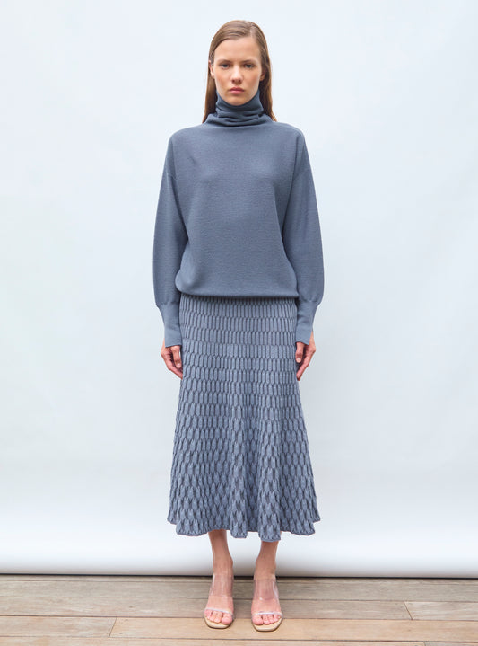 oversized fine top with high collar