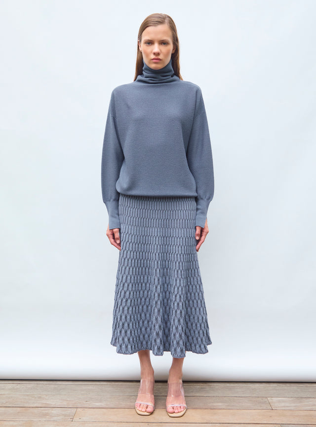oversized fine top with high collar - Image principale