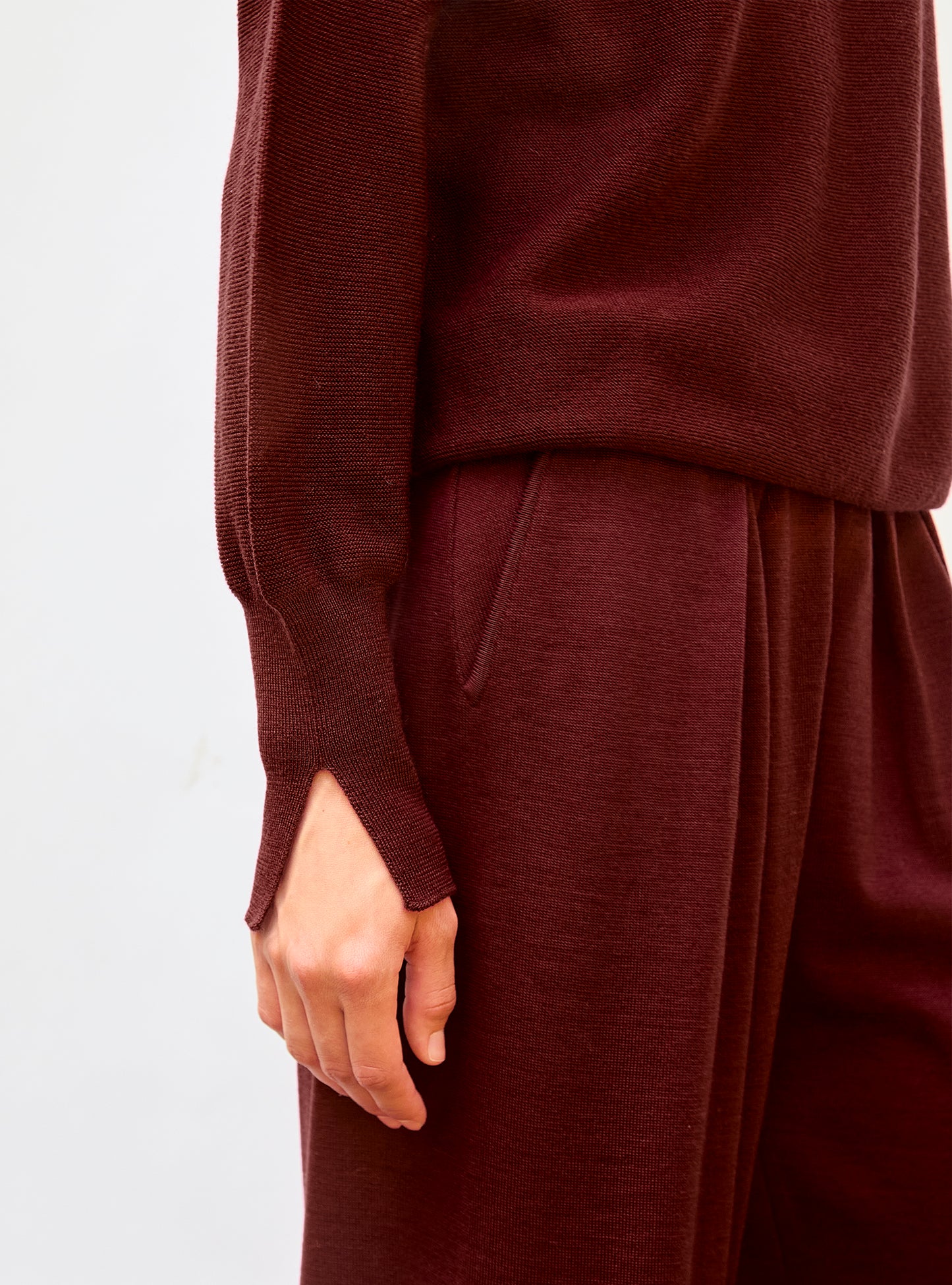 oversized slim top with stand-up collar