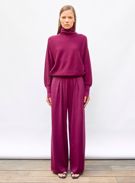 oversized fine top with high collar