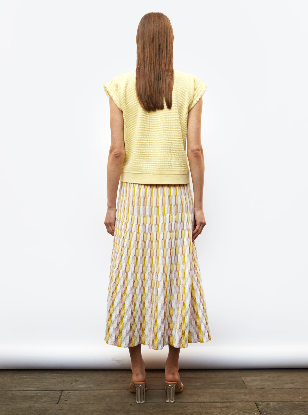 Top en maille à franges poussin - Vêtement de luxe femme