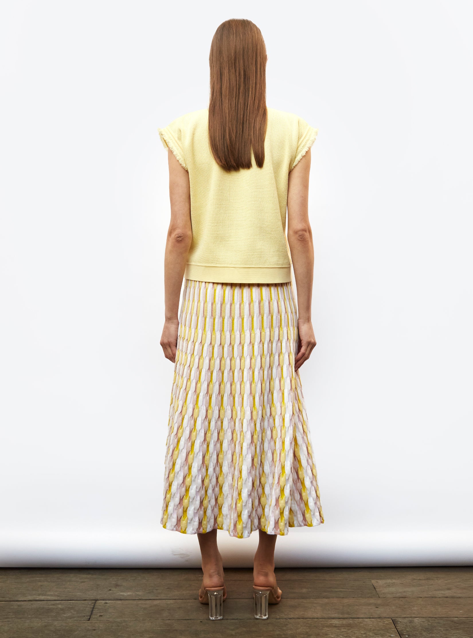 Top en maille à franges poussin - Vêtement de luxe femme