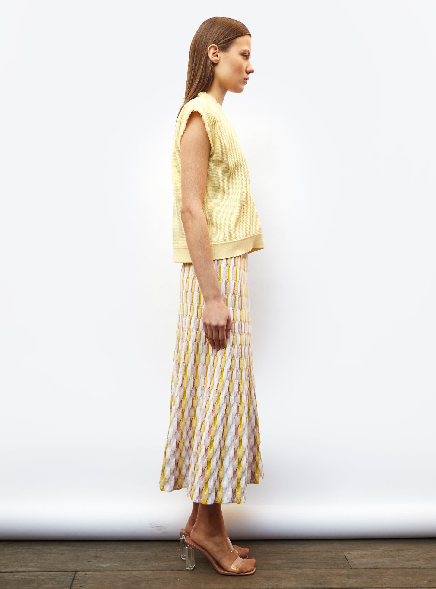 Top en maille à franges poussin - Tops de luxe