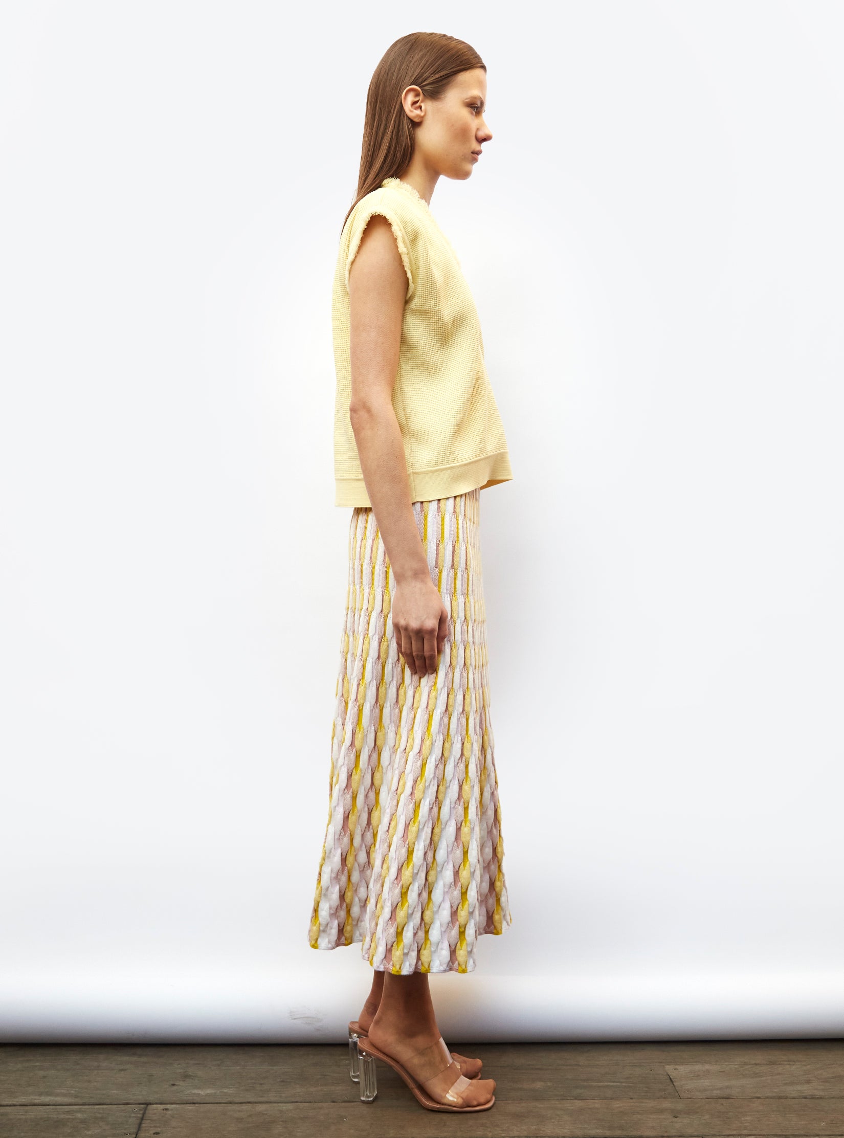 Top en maille à franges poussin - Tops de luxe