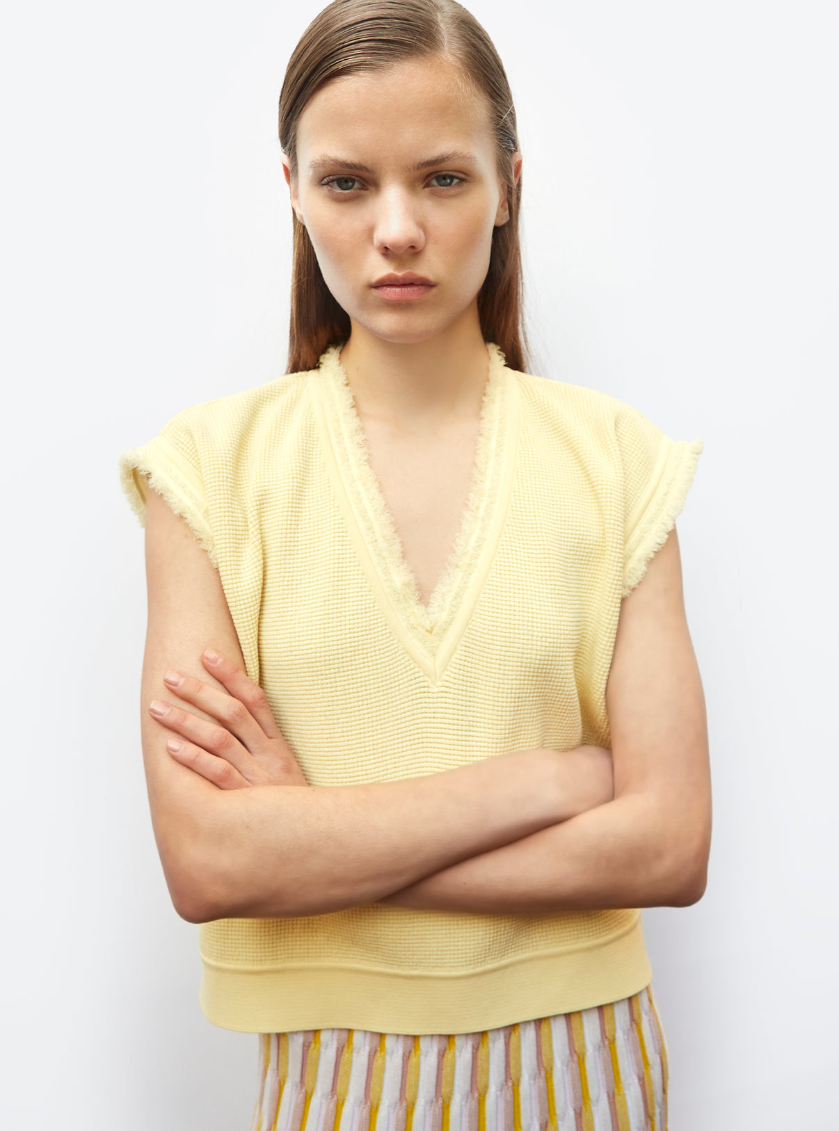 Top de luxe femme - Top en maille à franges