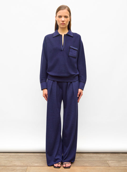 knit shirt with piped collar