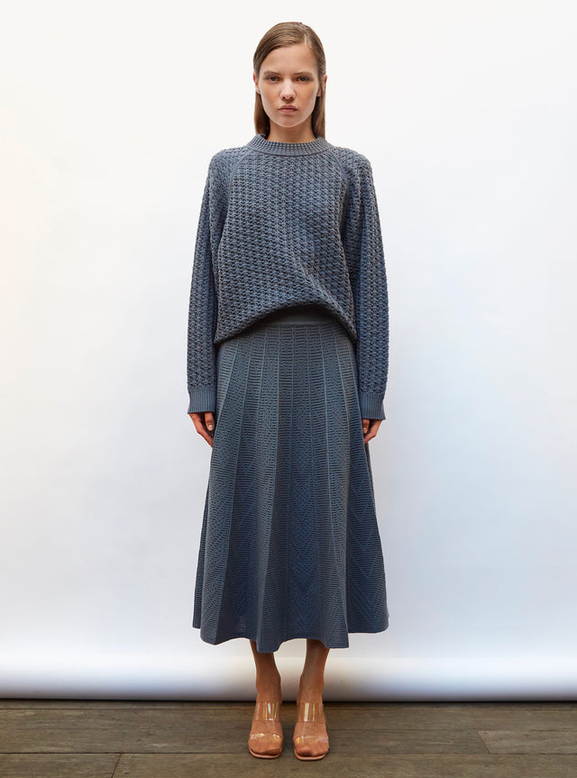 loose sweater in interlaced knit - Image principale