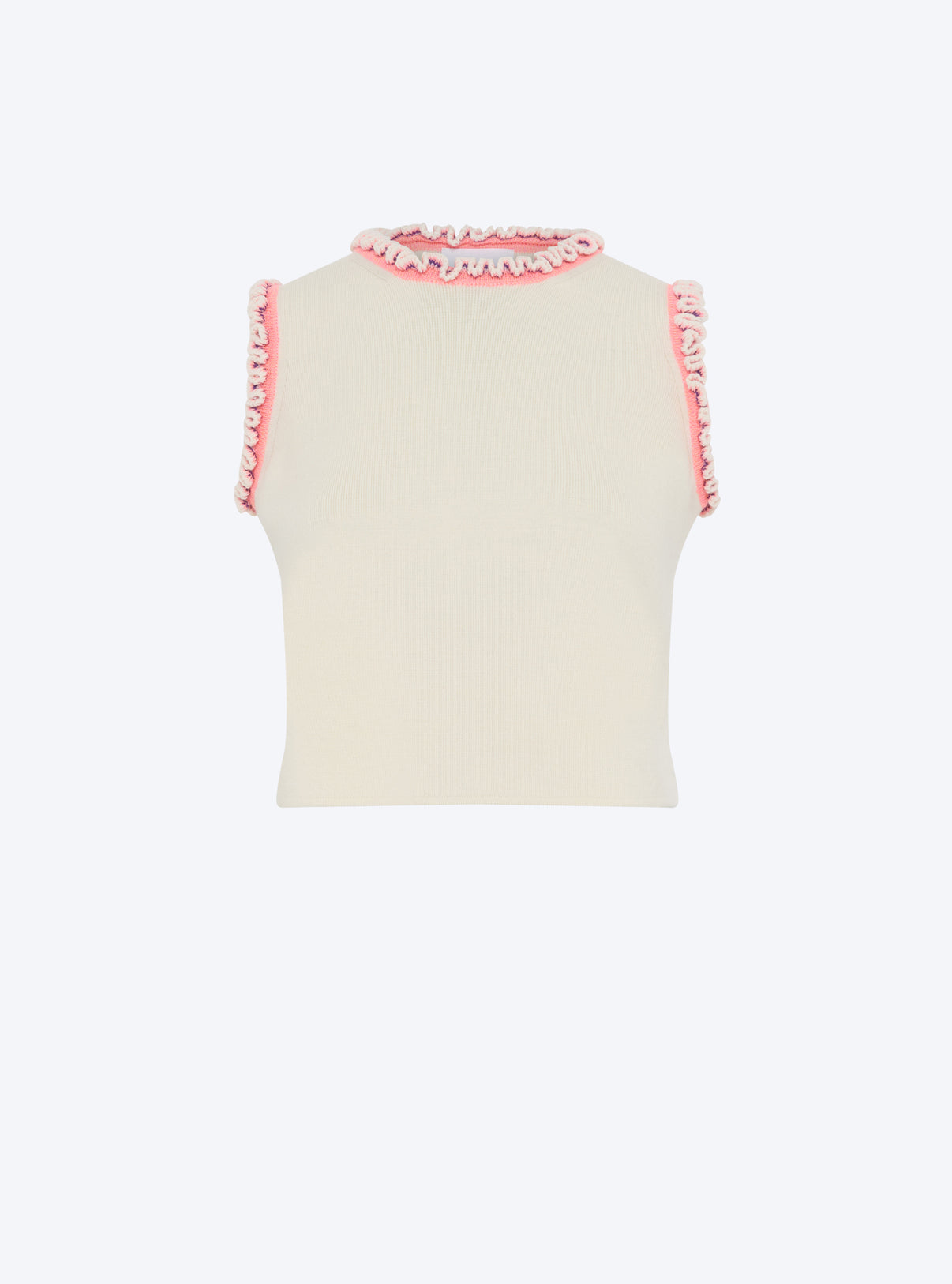 Top en maille à mini volants naturel multi - Molli