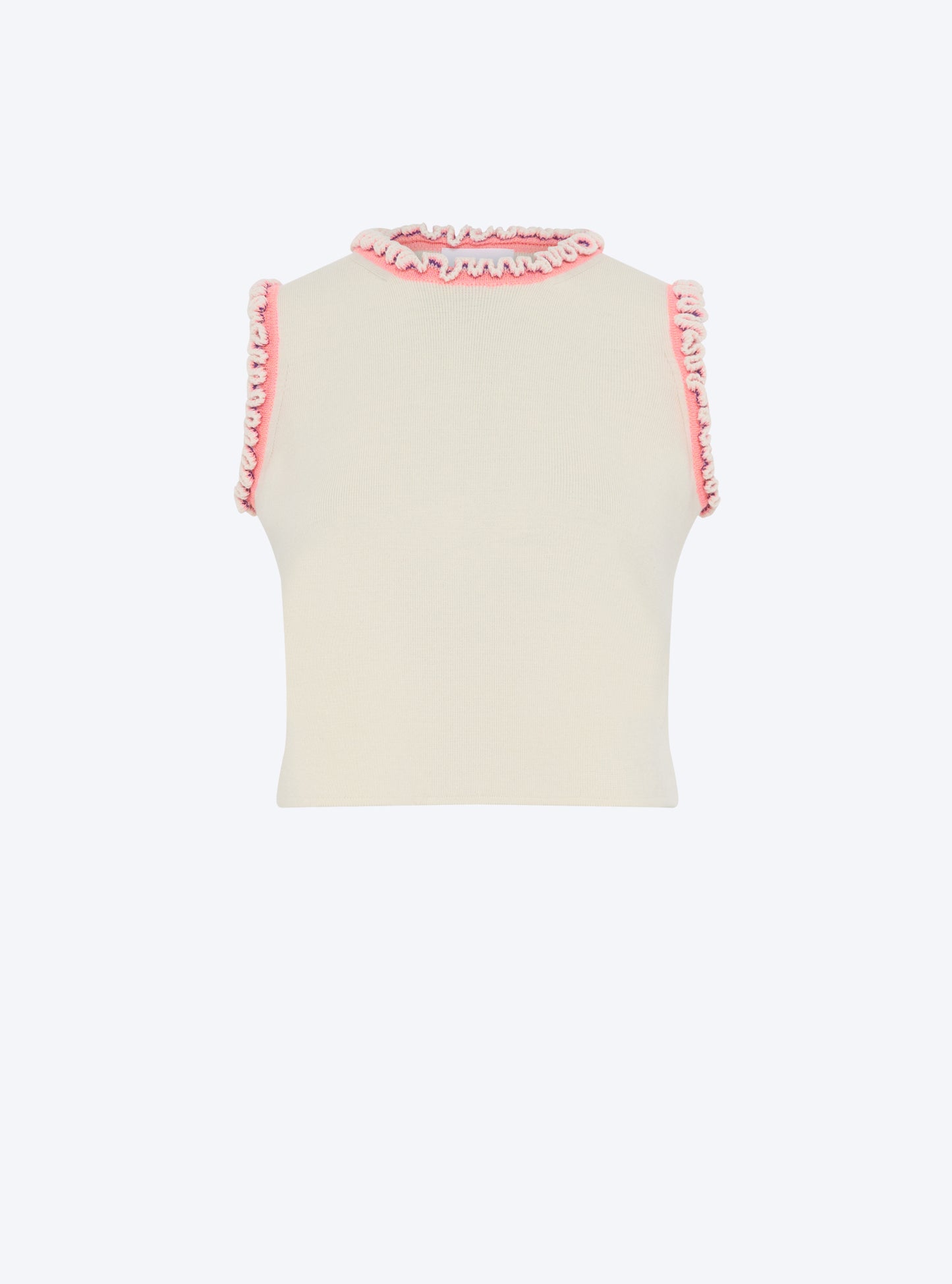 Top en maille à mini volants naturel multi - Molli