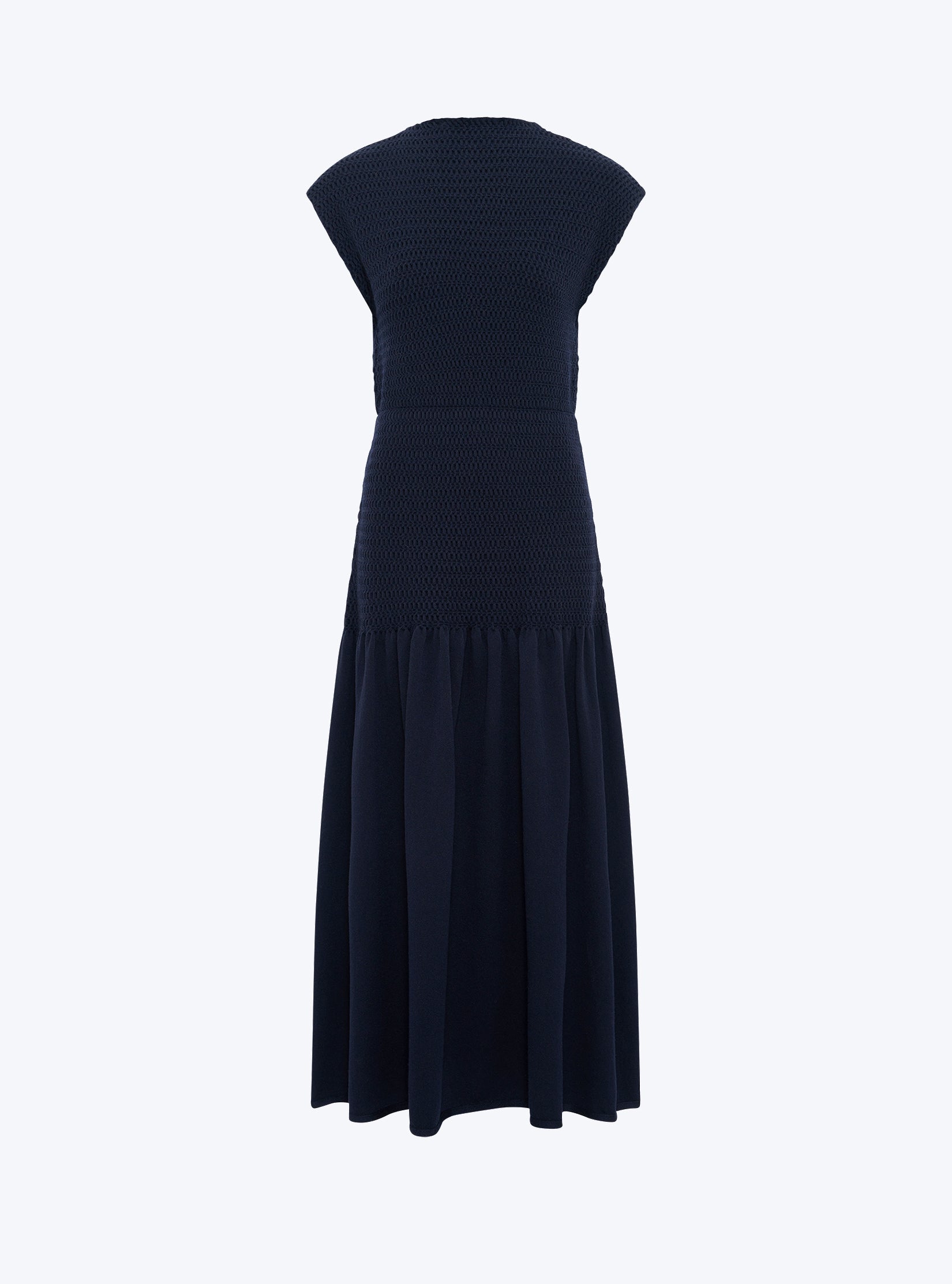 long dress in smocked knit long dress in smocked knit