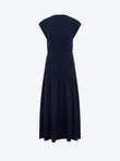 Long dress in smocked knit