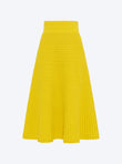 Smocked knit mid-length skirt