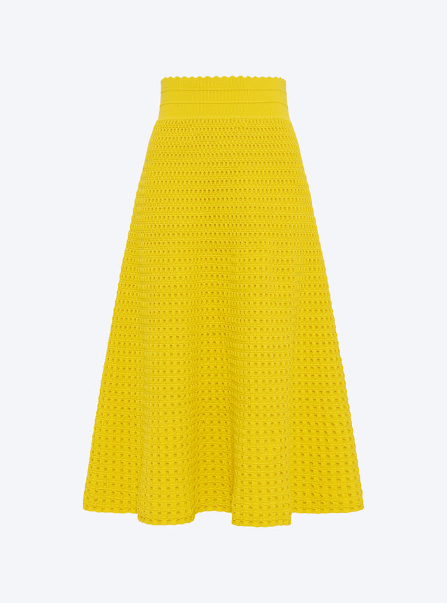 Smocked knit mid-length skirt - Image principale