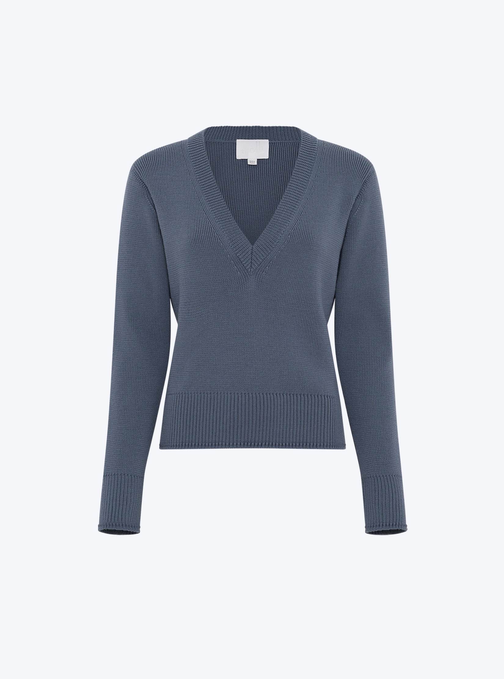 Pull droit à encolure v acier - Molli