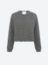 Top col rond maille tweedée Noir mouliné - Vêtement en maille de luxe Molli
