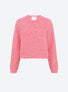 Top col rond maille tweedée Rose mouliné - Vêtement en maille de luxe Molli