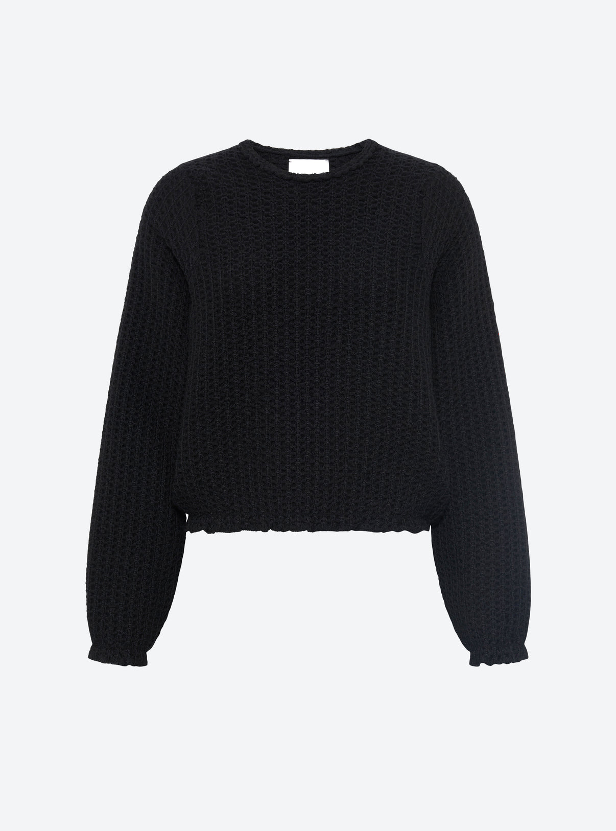 Top en maille de luxe Molli - Top col rond maille tweedée noir profond