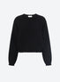 Top en maille de luxe Molli - Top col rond maille tweedée noir profond
