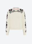 top maille florale brodé main
