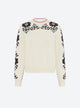 top maille florale brodé main