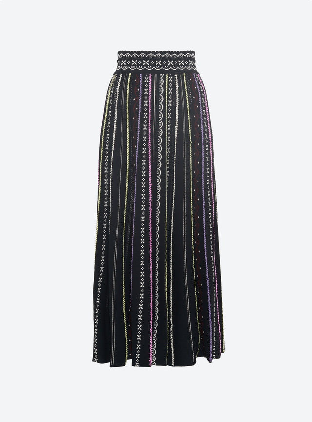 long dotted-swiss knit skirt - Image principale