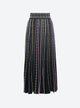 Long dotted-swiss knit skirt